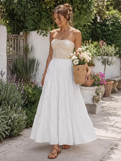 Luxury Tiered High Waist Maxi Skirt